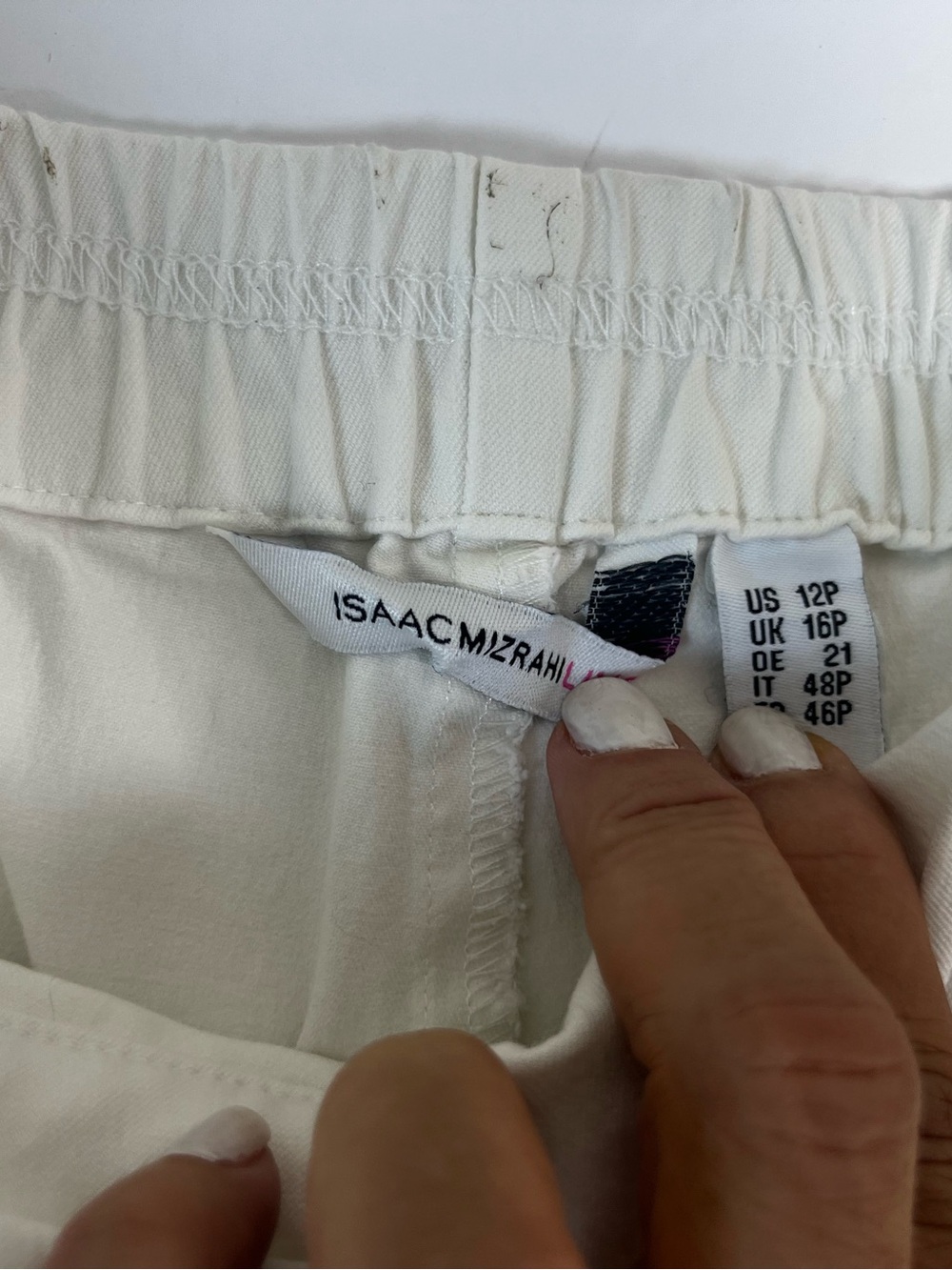 Isaac Mizrahi Lady White Stretch Cropped Pants size 12P - Picture 8 of 10